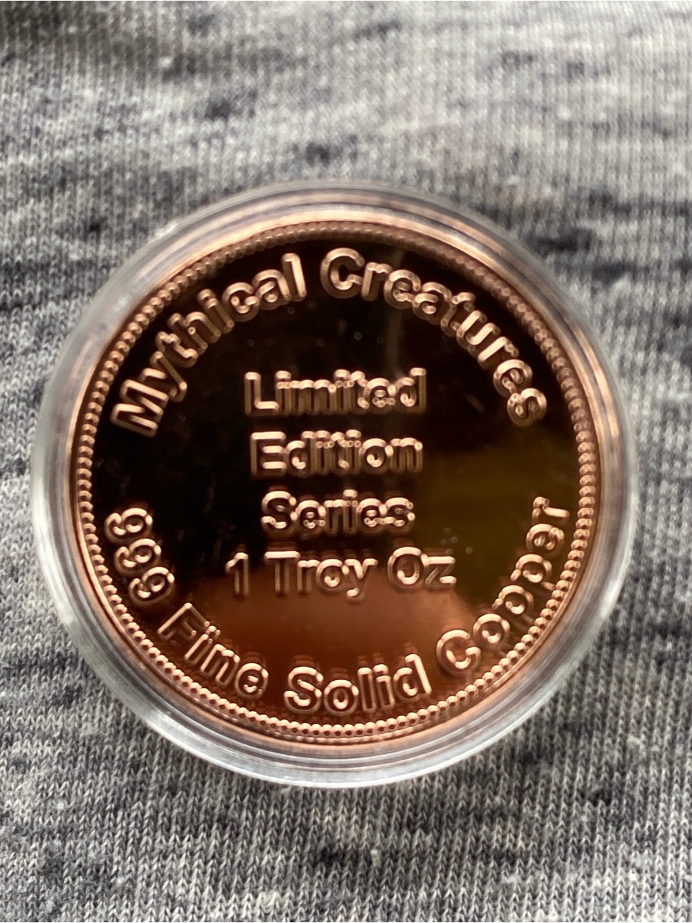 Mythical Creatures Limited Edition 1 Troy Oz Copper Round - loch ness monster